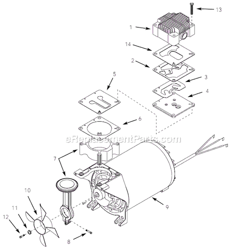 Page B Diagram and Parts List for EX800201 2001 Campbell Hausfeld Compressor